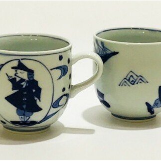 青花 大航海と異人づくしのミニマグカップ（2個セット）小島芳栄堂 A30-357_イメージ2