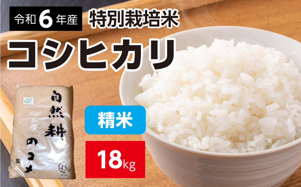 
新米【令和六年産】特別栽培米コシヒカリ18.0kg（4.5kg×4袋）精米 お米 ブランド米 ライス 炭水化物 ご飯 主食 食卓 おにぎり お弁当 ミネラル米 こしひかり ごはん こめ コメ 産地直送 国産 茨城県産 常総市 運動会 アウトドア キャンプ
