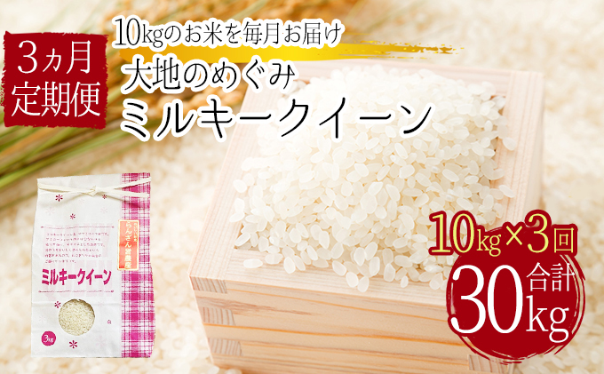 天水の恵米「ミルキークイーン」白米30kg（10kg×3回のお届け） お米