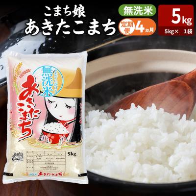 ふるさと納税 男鹿市 定期便4ヶ月『こまち娘』あきたこまち 無洗米 5kg |23_ysu-130504