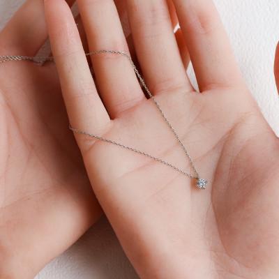 ふるさと納税 大津市 プラチナ900【0.2ct ラボダイヤモンドネックレス】4本たてづめ 未来の輝き 一粒ペンダント |  | 02