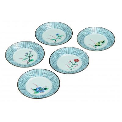 ふるさと納税 能美市 K9-58　5.2号皿揃・五草花　5枚セット