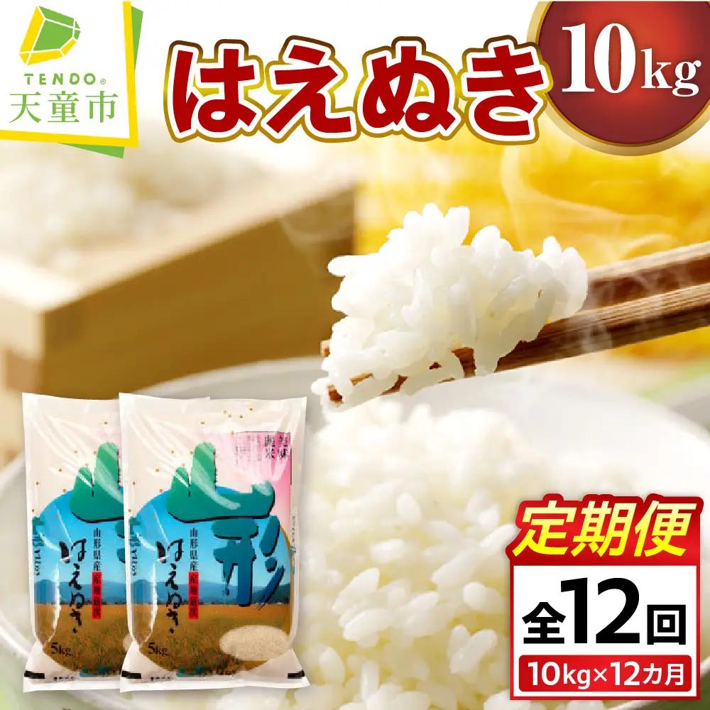 令和8年産 はえぬき 定期便 ( 5kg × 2袋 ) 12回 米 精米