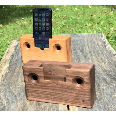 ふるさと納税 原村 木製スマホスピーカー アウル　ウォールナット |  | 02