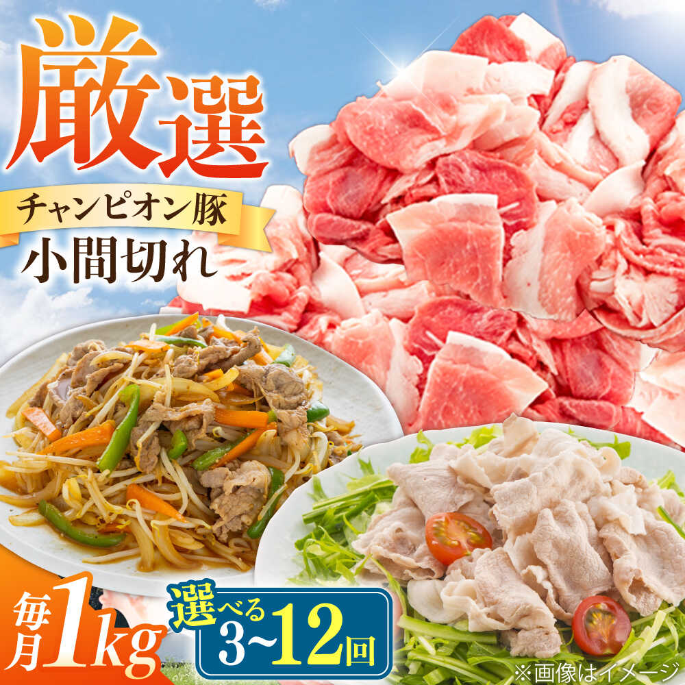 【ふるさと納税】【選べる定期便回数】ええやんさくらポーク 小林ファーム 豚肉 小間切れ 1kg / 国産 ブランド豚 豚コマ 切り落とし 三元豚 新鮮 冷蔵 チルド 炒め物 生姜焼き 万能 便利 定期便 便利 旨味 / 亀山市 / 小林ファーム [AMAB035]