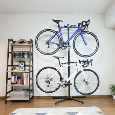 ふるさと納税 神戸町 ミノウラのペアスタンド(P-500AL-7S)　自立式自転車展示台　2台用　黒　 |  | 01