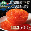 【ふるさと納税】【緊急支援品】北海道産 三特 鮭いくら 醤油漬け 500g×1パック ＜ワイエスフーズ＞ 森町 最高級 いくら 醤油漬け 海産物 イクラ 鮭卵 鮭 丼 軍艦 手巻き 寿司 秋鮭 北海道 mr1-0163