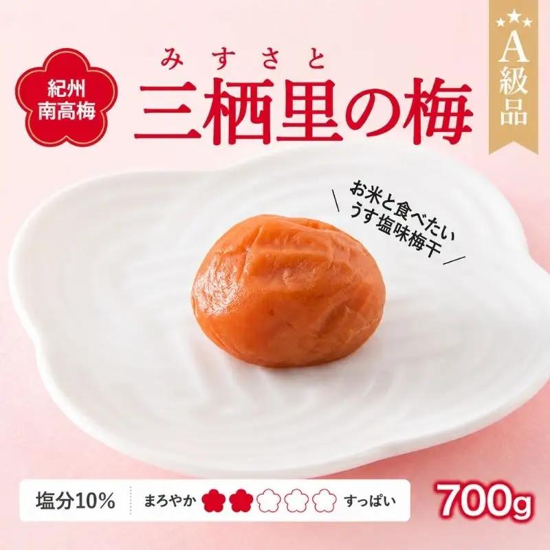 紀州南高梅　三栖里の梅（塩分10%）　700g  / 田辺市 紀州南高梅 南高梅 梅干し 梅干 梅  肉厚 お米 おにぎり 焼酎 梅酒 健康 【ske006-1】