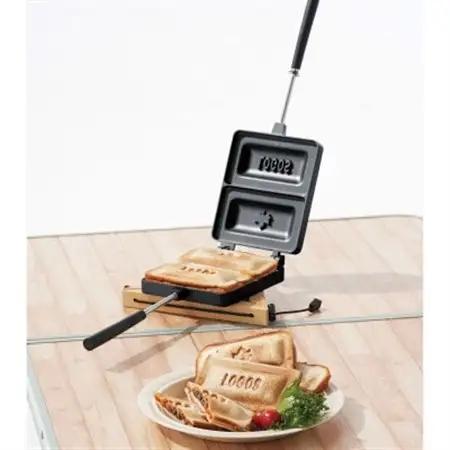LOGOS ホットサンドパン 食パンサイズで実用的。アウトドアでも家のキッチンでも 81062245【1689534】