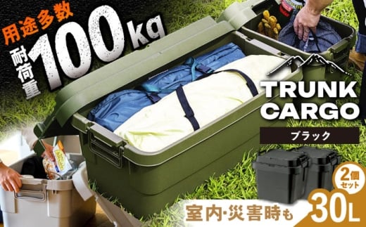 【ブラック】トランクカーゴ Sサイズ 2個組 / キャンプ ボックス 収納 ケース アウトドア 収納ボックス バーベキュー 道具箱 レジャー 釣り ギア 格納 頑丈 大容量 キャンプ用品 屋外 活動 便利 クーラーボックス 持ち運び 収納 コンテナ インテリア / 恵那市 / 東谷株式会社 明智流通センター [AUAD030]