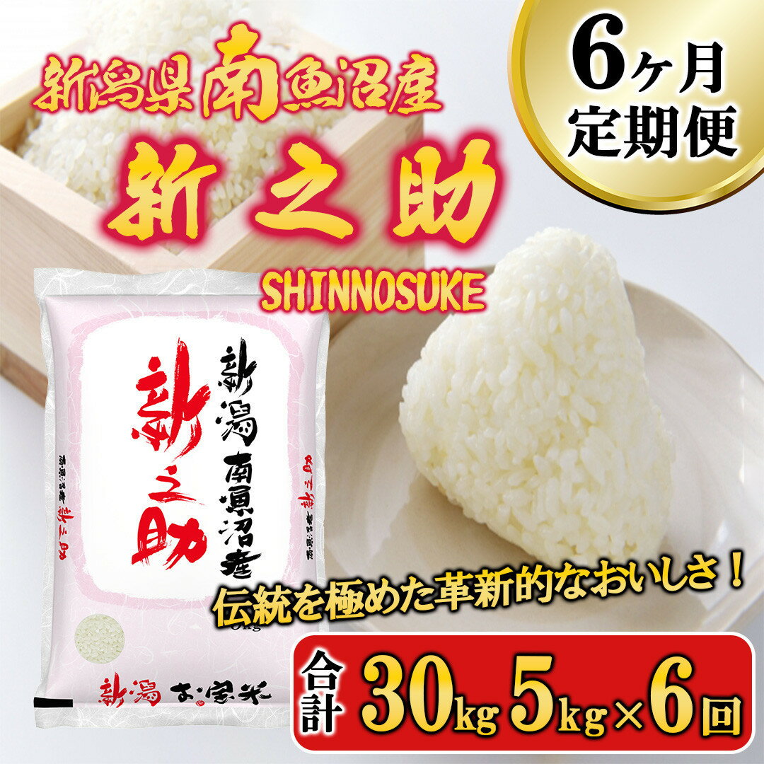 【ふるさと納税】【令和7年産新米予約】米 定期便 新之助 南魚沼産 30kg ( 5kg × 6ヵ月 )【2025年11月中旬より順次発送予定】 | お米 こめ 白米 食品 人気 おすすめ 送料無料 魚沼 南魚沼 南魚沼市 新潟県 精米 産直 産地直送 お取り寄せ お楽しみ