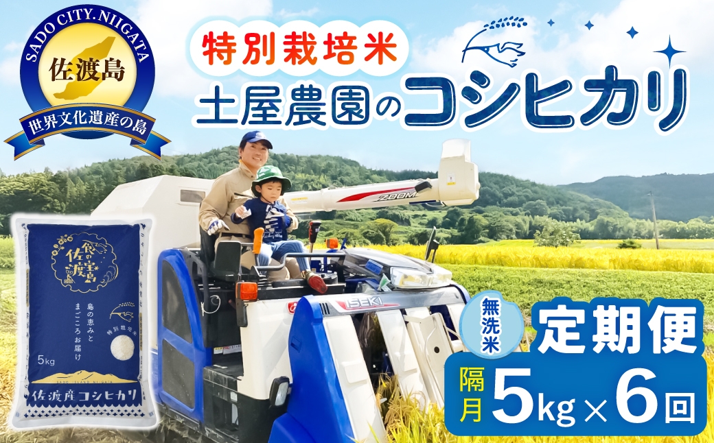 
                  【定期便 令和8年産新米 全6回】 佐渡島産コシヒカリ 無洗米 5kg 令和8年産新米 特別栽培米 土屋農園 | 新潟県産コシヒカリ 新潟産コシヒカリ 佐渡産コシヒカリ 新潟県産こしひかり 佐渡産こしひかり お米 米 こしひかり 無洗米 むせんまい 精米 おこめ コメ 5キロ にいがた さど 新潟県 佐渡市
                
