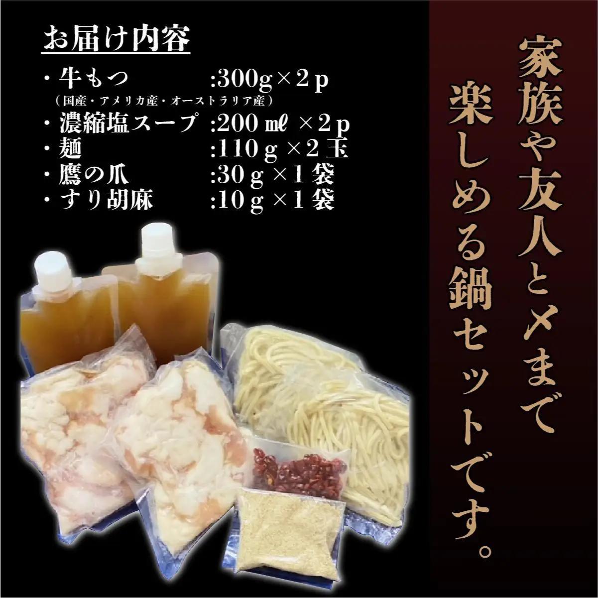 【令和8年6月発送】5～6人前 絶品塩もつ鍋セット（600g）