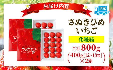 三木町地域いちご部会『さぬきひめ』　400g（化粧箱入）×2箱 | スイーツ いちご ストロベリー イチゴ さぬき姫 さぬきひめ 苺 甘い 冷蔵 フルーツ 旬 果物 香川県 デザート 青果物 贈答 プ