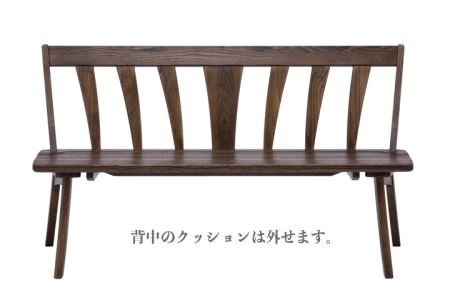 D216-01 悠プレミアム 背付ベンチ（クッション付き）【国産栗材】JYU-LB31-120 PGK/EハウゼンNV