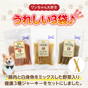 First フィッシュジャーキー　健康３点セット 犬のおやつ 犬用おやつ 犬のスナック 犬用スナック ドッグフード 犬のごはん 犬用ごはん 犬のエサ 犬用ジャーキー スティック わんちゃん ワンちゃん