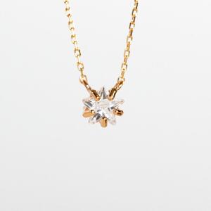 【K10イエローゴールドネックレス】天然石 ホワイト水晶 スタークォーツネックレス 長さ40cm KN01004Q-W / 金 ゴールド ジュエリー アクセサリー ギフト プレゼント レディース シン