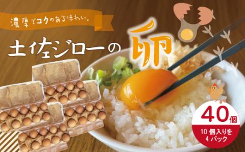 濃厚でコクのある味わい！のびのび育った土佐ジローの自然卵40個（10個入り×4パック）R5-1011