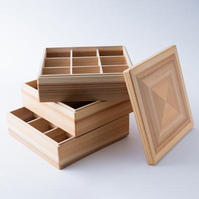 ふるさと納税 智頭町 森の宝箱(木目が美しい智頭杉の3段箱) |  | 02