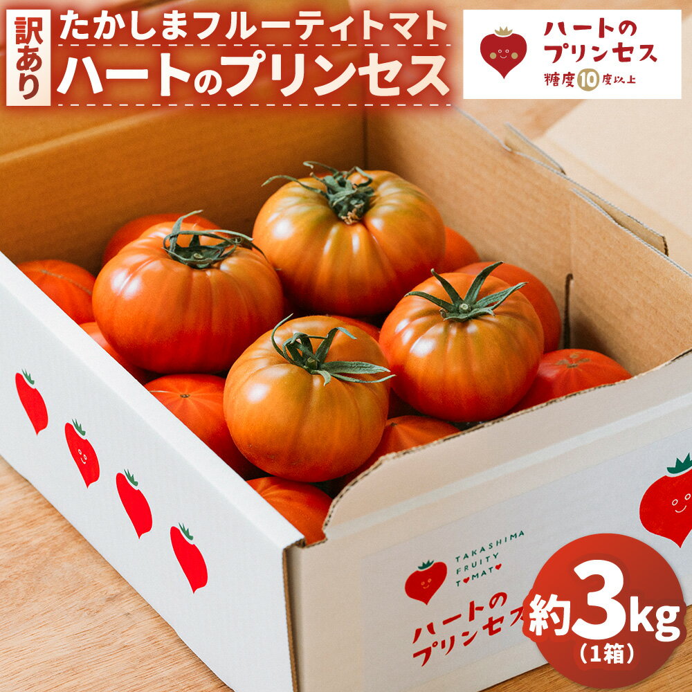 【ふるさと納税】【訳あり】たかしまフルーティトマト ｢ハートのプリンセス｣ 【糖度10度以上】 約3kg箱×1 フルーティートマト フルーツトマト トマト とまと 野菜 やさい 高糖度 サラダ 生食 訳アリ わけあり ワケアリ 理由あり 常温 【2026年3月下旬～5月下旬発送予定】