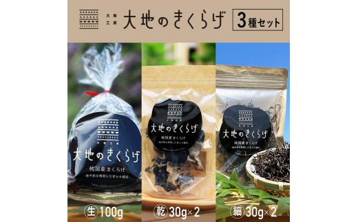国産 きくらげ 3種セット (生きくらげ 100g×4 乾燥きくらげ 30g×2 細切カット 30g×2)  大地のきくらげ  | キクラゲ 木耳 乾物 細切り カット 使いやすい 乾燥食材 食物繊維 鉄分 ビタミンD 食材 肉厚 旨み 料理 惣菜 おかず 中華 料理 野菜 大地工房 株式会社PEC 埼玉県 桶川市