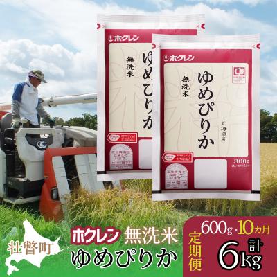 ふるさと納税 壮瞥町 【令和7年産】【10ヶ月定期配送】(無洗米600g)ホクレンゆめぴりか  SBTD155