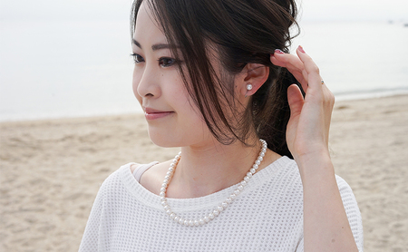 島珠 ネックレス イヤリング 7mm セット ホワイトパール パールネックレス パールイヤリング アクセサリー アクセサリーセット ジュエリー パールアクセ フォーマル 淡路島 洲本市