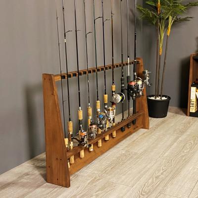 ふるさと納税 横手市 WOOD WORKS ロッドスタンド20本掛け 本体カラー:ブラウン/フェルトカラー:グリーン |  | 01