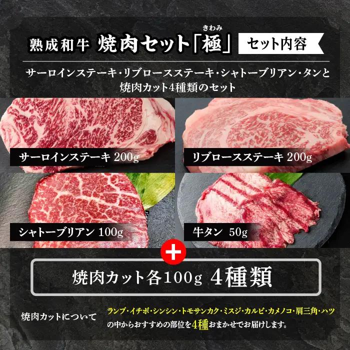黒毛和牛 焼肉セット 極 (きわみ) 熟成和牛 ｜牛肉 小分け【有限会社エム牧場】