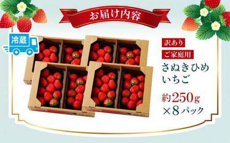 訳あり ご家庭用 さぬきひめいちご(約250g×8パック)【2024年2月上旬～2024年5月中旬】【T006-111】