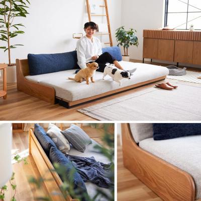 ふるさと納税 大川市 アンザ 幅200cm ごろ寝ソファ ソファベッド VNA×グレー 【モーブル】【大川家具】 |  | 01