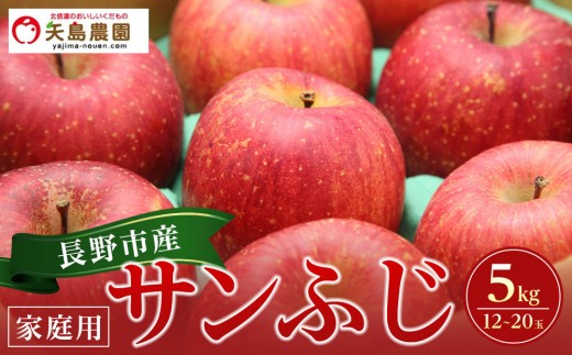 
                  矢島農園　 長野市産 サンふじ 家庭用 5kg(12～20玉)【2026年12月中旬頃～発送予定】 |  りんご フルーツ 果物 人気 おすすめ ギフト プレゼント 送料無料 長野県 長野市 信州 信濃 ふるさと納税
                