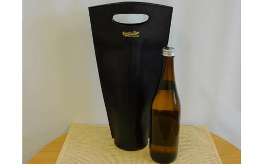 牛革使用 ワインキャリーバック720ml 1本用（赤）＋日本酒1本