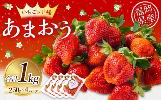 Green's 「いちごの王様」目指す福岡県産あまおう 250g×4パック 2月分 あまおう いちご イチゴ 苺 フルーツ 果物 冷蔵 送料無料 福岡県 うきは市 【2026年2月より順次発送予定】