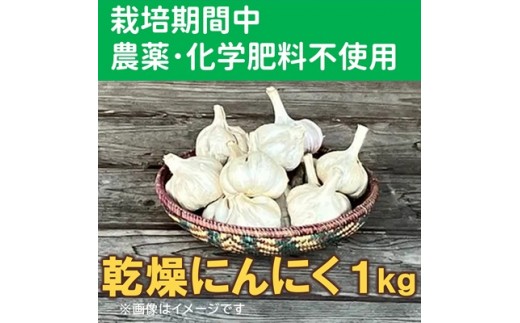 
                  風味豊か　乾燥にんにく（1kg）栽培期間中農薬・化学肥料不使用　
                