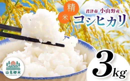 精米 令和7年産 君津市小山野産 コシヒカリ 3kg |  2週間以内に発送 メディアで紹介 ！ あかかげ農園 山名郷米 やまなごう まい 千葉稲作 こしひかり 千葉県産 せいまい はくまい 米 コメ こめ お米 千葉県 君津市 きみつ