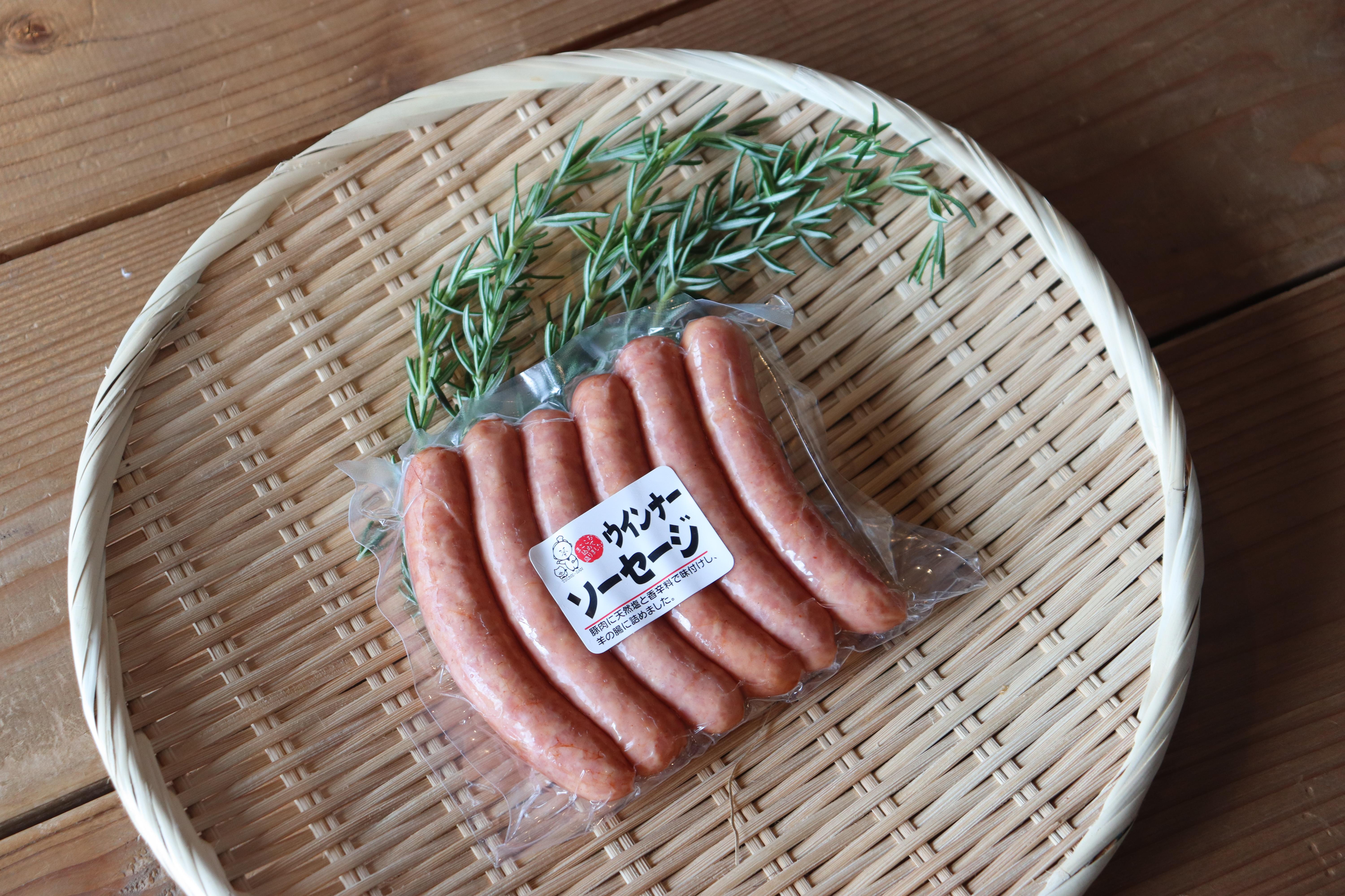  (10119)風の家 手作り 粗挽き ウインナー ポークウインナー 180g×5パック 6本入り 長門市 日置