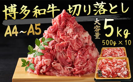 【数量限定】 牛肉 博多和牛 A4～A5 切り落とし 合計5kg（500g×10p）牛肉