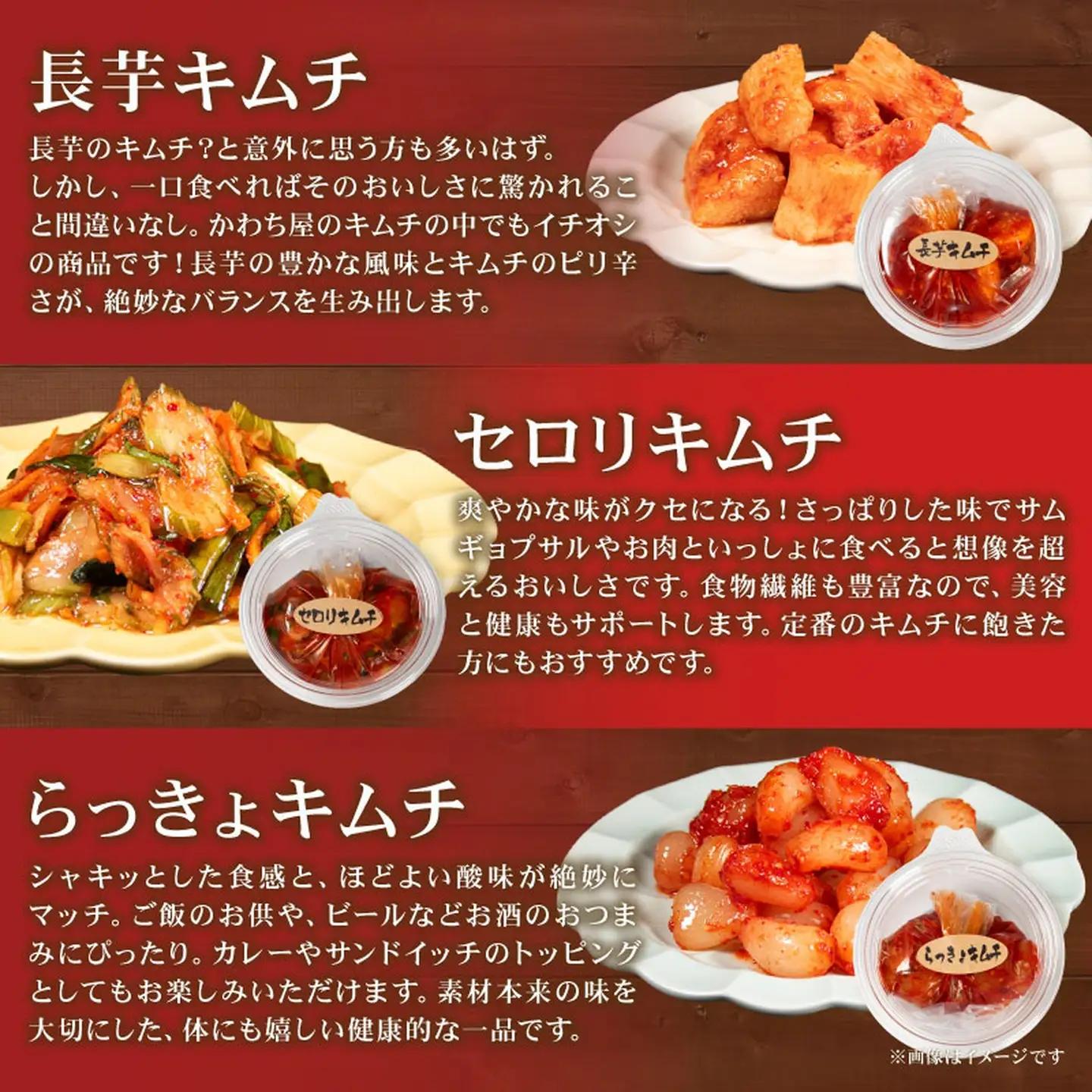 【お試し6種】 定番キムチ 辛口 詰め合わせセット 食べ比べ 冷蔵 かわち屋のキムチ