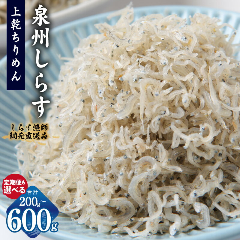 【ふるさと納税】上乾ちりめんしらす 泉州しらす 100g 選べる 内容量 2P / 6P / 200g / 600g 定期便 全6回 ちりめん しらす 急速冷凍 ちりめんじゃこ ごはんのお供 おつまみ 酒の肴 食品 お取り寄せ お取り寄せグルメ 大阪府 泉佐野市 送料無料