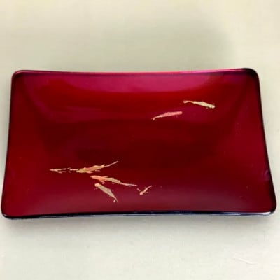 角小皿　鯉　赤溜【1760437】