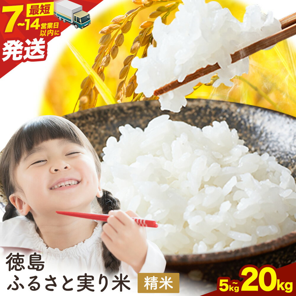 【ふるさと納税】最短7日発送　もちもち美味しい！ 徳島ふるさと実り米 白米 5kg~20kg 《7-14営業日以内発送》徳島県 上板町 お米 米 白米 送料無料