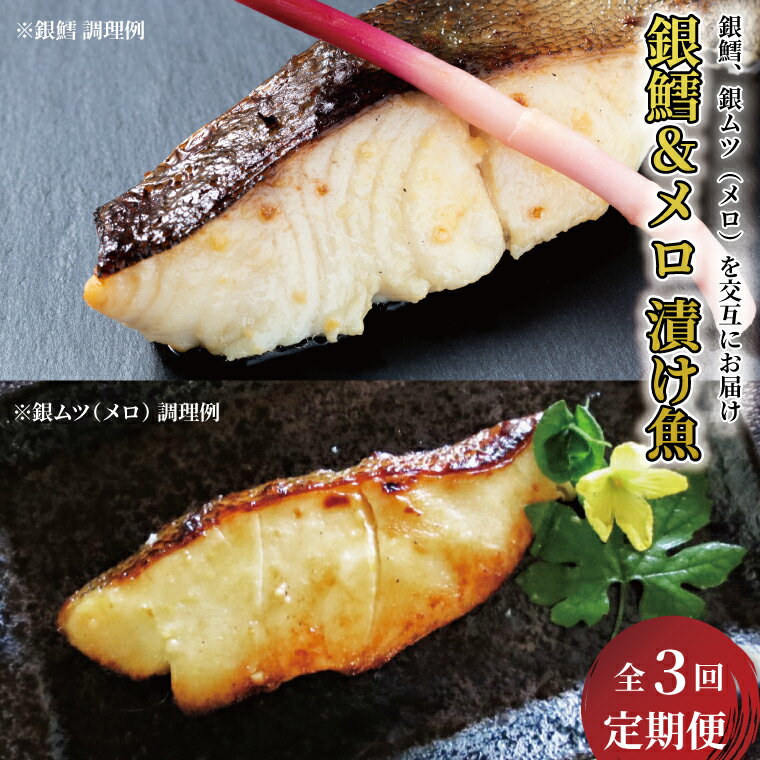 【ふるさと納税】【定期便】 銀鱈 銀むつ 西京漬け 西京焼き 魚 切り身 3ヶ月 冷凍 小分け 焼くだけ フライパン 簡単調理 焼き魚 美味しい オリジナル 西京味噌 漬け魚 西京焼 西京漬 お弁当 おかず 肴 おつまみ ご飯のお供 朝食 銀だら 銀ダラ メロ