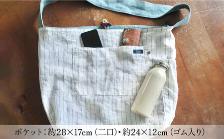 【ネイビー】リネン帆布のショルダーバッグ ショルダーバッグ 帆布 リネン バッグ バック 斜め掛け シンプル ナチュラル リトアニアリネン 【Jonico.handwork】 [AKGD001-2]