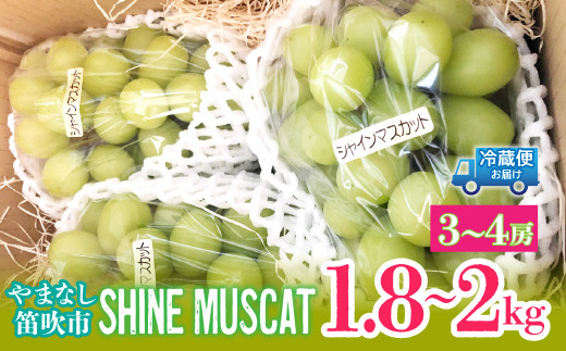 ＜25年発送先行予約＞シャインマスカット1.8～2kg（3～4房） 214-003