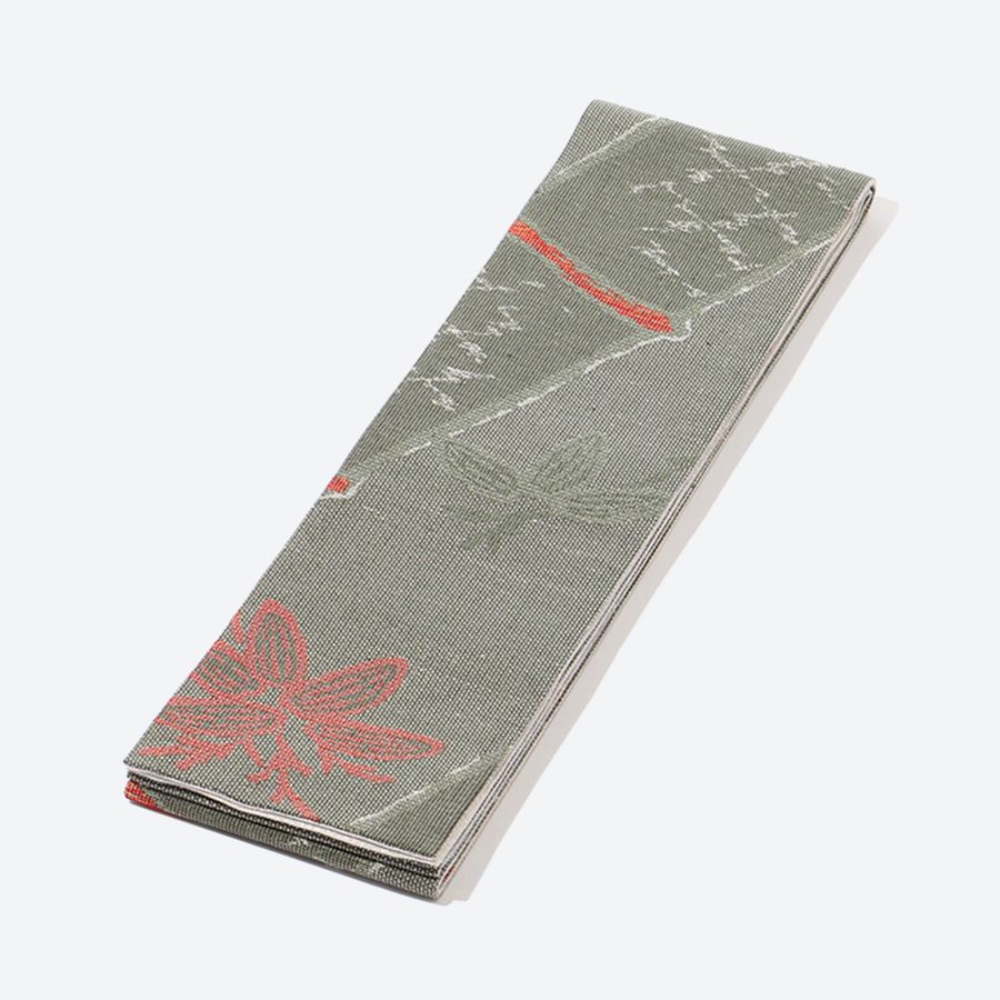 ＜丹後の藤布　遊絲舎＞半幅帯　波にうさぎ（２匹入）*リバーシブル幅約15.2cm×長さ約420cm