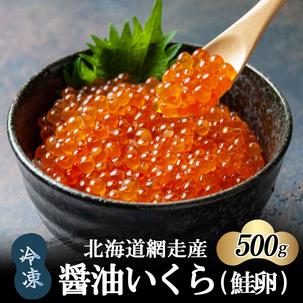 【2025年新物】北海道網走産醤油いくら（鮭卵）500g ABAE1007