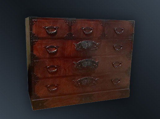 【 仙台 箪笥 】 100巾 整理箪笥 拭き漆塗り 着物 収納 伝統工芸品 職人 漆塗り 拭き漆 漆 金具 日本 の 伝統的 工芸 高級 美術 家具 ふるさと納税 いくら 仙台箪笥 仙台タンス インテ