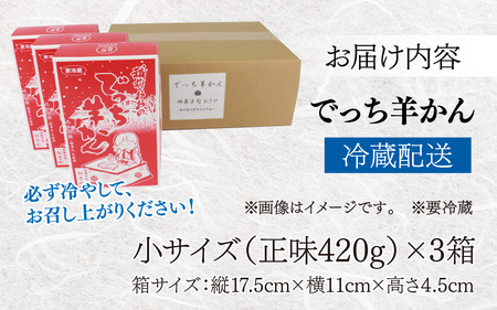 【先行予約】福井県大野市 冬の名物 でっち羊かん（御菓子司おさや）小サイズ（正味420g）×3箱【11月下旬以降 順次発送】