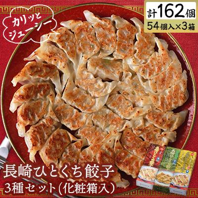 ふるさと納税 佐世保市 長崎ひとくち餃子3種セット(化粧箱入)【長崎中華本舗】